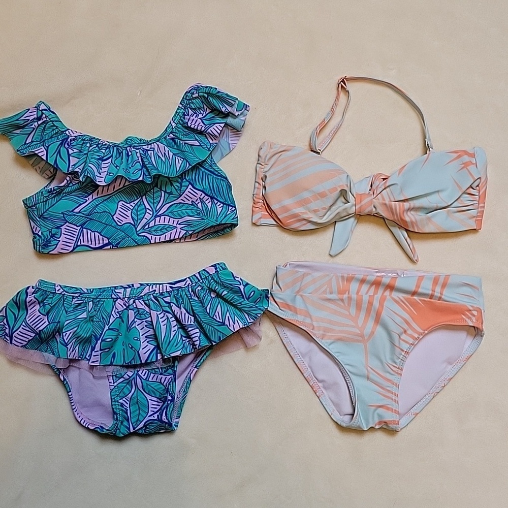 Cat & Jack Kids Swim Bikinis - Blue and Orange